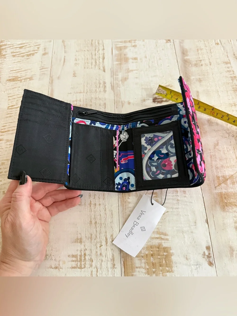 Vera Bradley Disney Mickey Whimsical Balloons Riley Compact Wallet Hot Pink